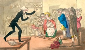 Dr. Comicus verkoopt zijn pillen, uit De Avonturen van Dr. Comicus of De Streken van Fortuin, gepubliceerd ca. 1815 door English School